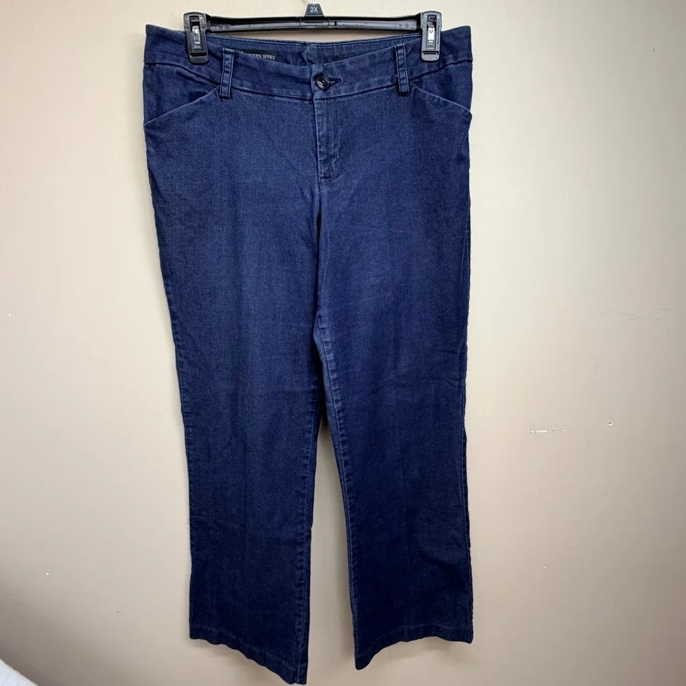 Lee Modern Series Curvy Fit Jeans Dark Wash Straight Leg Size 16 Medium‎ 4636740